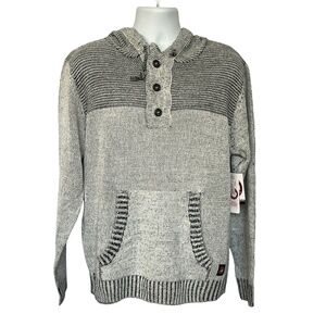 NEW Canada Weathergear Sweater Authentic Heritage Sportswear 3 Button Front Hood